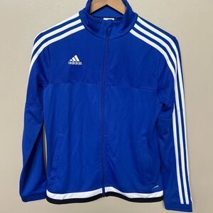 Adidas Royal Blue Track Jacket Climacool Full Zip 3 Stripe Lightweight Small